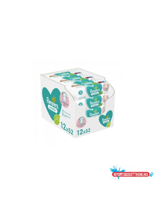 Nedves törlőkendő 12 x 52 lap/doboz Pampers Sensitive