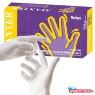 Gumikesztyű latex púdermentes M 100 db/doboz Maxter