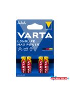 VARTA Longlife Max Power Alkáli Mikro Elem AAA B4 (4db/csomag)*
