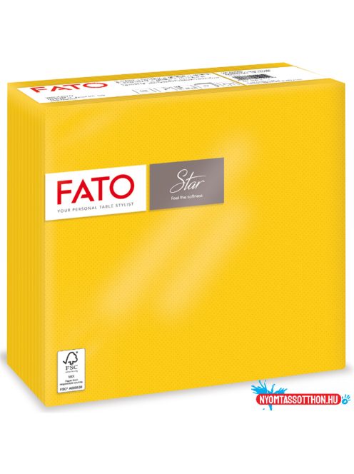 Szalvéta 2 rétegű 38 x 38 cm 40 lap/cs Fato Star sárga_82990200