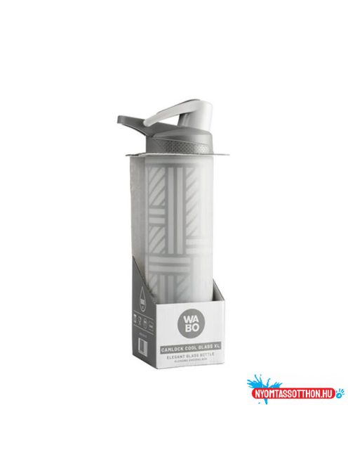 Palack, üveg, csatos, 600 ml, szürke, Wabo