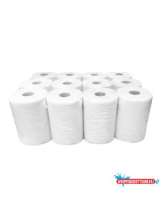   Kéztörlő 2 rétegű tekercses átmérő: 14 cm 100 % cellulóz hófehér duda nélküli 12 tekercs/karton_090631A-DN