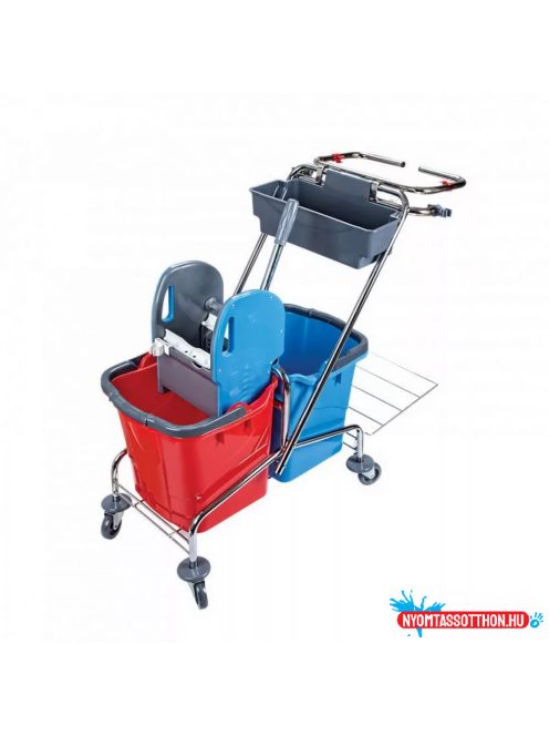 Takarítókocsi króm vázas zsáktartóval 2 x 18 liter CK759-T