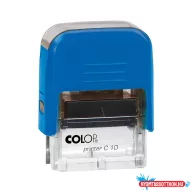   Bélyegző C10 Printer Colop átlátszó kék ház/fekete párna