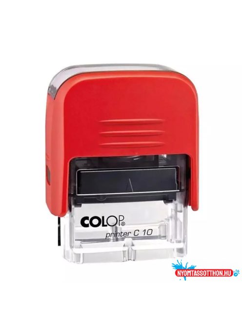 Bélyegző C10 Printer Colop átlátszó piros ház/fekete párna