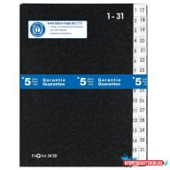 Előrendező 1-31 karton számozott nyitott Pagna fekete