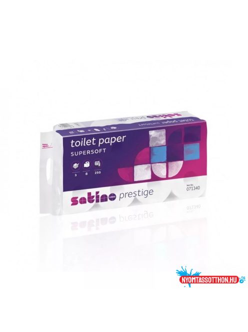 Toalettpapír 3 rétegű fehér 250 lap/tekercs 8 tekercs/karton Satino Wepa Prestige