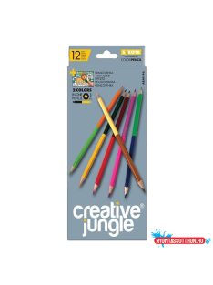   Színes ceruza készlet, kétvégű duocolor 12/24 szín Creative Jungle 24 klf. szín