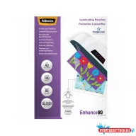   Lamináló fólia, A3, 80 mikron, fényes, 100 db/doboz, Fellowes(R)
