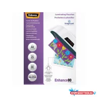   Lamináló fólia, A4, 80 micron, fényes, 25 db/doboz, Fellowes(R)
