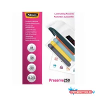   Lamináló fólia, A4, 250 mikron, fényes, 100 db/doboz, Fellowes(R)