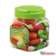   Hegyező, 1 lyukú, radírral, 24 db/display, Keyroad Twist, vegyes színek