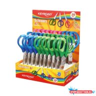   Olló, 15 cm, hegyes, 20 db/display, Keyroad Soft Grip, vegyes színek