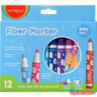   Rostirón, filctoll készlet, 5 mm, 12 db/bliszter, Keyroad Jumbo, vegyes színek