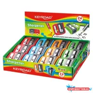   Hegyező, 2 lyukú, 24 db/display, Keyroad Dou-Power, vegyes színek