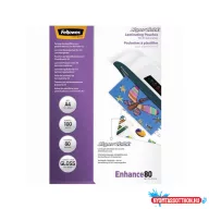   Lamináló fólia, A4, 80 mikron, fényes, 100 db/doboz, SuperQuick Fellowes(R)