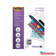   Lamináló fólia, A4, 80 mikron, lefûzhetõ, fényes, 100 db/csom Fellowes