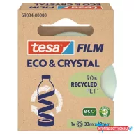   Ragasztószalag 19mmx33m irodai átlátszó újrahasznosított Tesa Eco & Crystal
