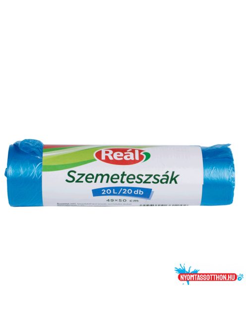 Szemeteszsák 20 liter 49 x 50 cm 20 db/tekercs Reál kék