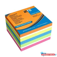   Jegyzettömb öntapadó, 75x75mm, 450lap, Info Notes intenzív narancs, sárga, kék, zöld, pink