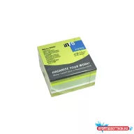   Jegyzettömb öntapadó, 75x75mm, 450lap, Info Notes intenzív zöld árnyalatok
