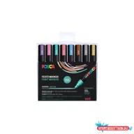   Dekormarker 0,9-1,3mm, Uni Posca PC-3M 8 db-os készlet. metál