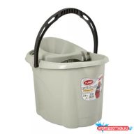   Felmosó vödör 12 literes műanyag kicsavaró kosárral szürke_UP601