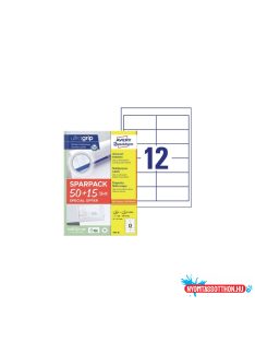   Etikett címke, 97x42,3mm, univerzális, 65 lap, 12 címke/lap Avery, fehér