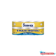   Toalettpapír 3 rétegű kistekercses 100% cellulóz 155 lap/tekercs 8 tekercs/csomag Soavex Maxi Rotoli_Paperdi