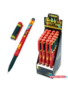   Golyóstoll kupakos, 0,7mm Vinson Circus A4 vegyes test displ 20 db/display