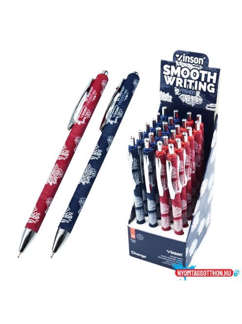 Golyóstoll nyomógombos 0,7mm Vinson Change K60 vegyes test displ 24 db/display