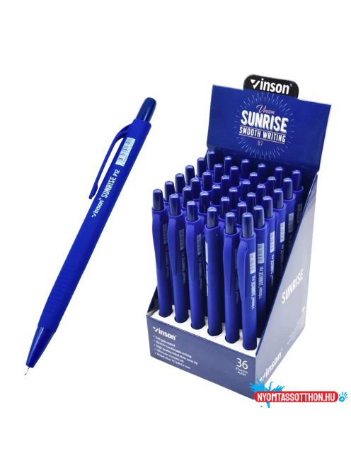 Golyóstoll nyomógombos 0,7mm Vinson Sunrise P12C vegyes test displ 36 db/display
