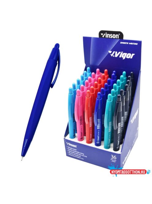 Golyóstoll nyomógombos 0,7mm Vinson G2 vegyes test displ 36 db/display