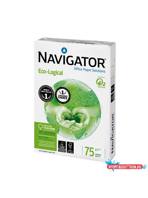 Másolópapír A4, 75g, Navigator Eco-Logical, CIE 169 fehérség, prémium minőség, 500ív/csomag
