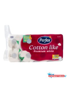   Toalettpapír 3 rétegű kistekercses 100% cellulóz 180 lap/16 tekercs/csomag Premium Cotton Like Boni Perfex hófehér