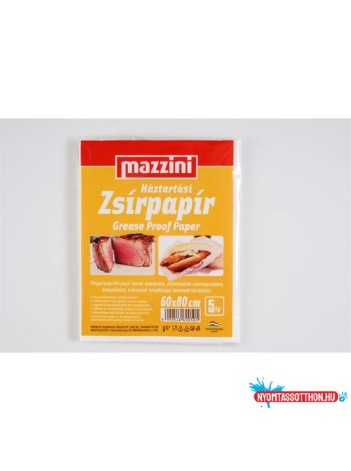 Zsírpapír íves háztartási 60 x 80 cm 5 ív/csomag Mazzini