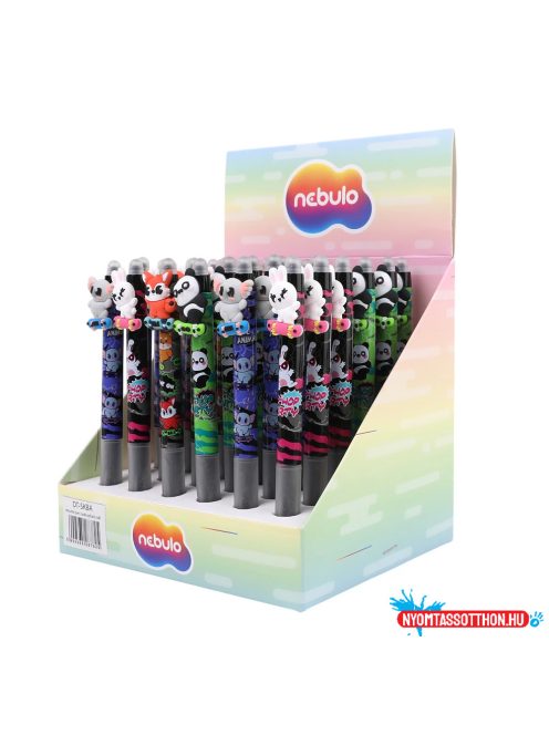 Zseléstoll radírozható, nyomógombos, deszkás állatok, 36 db/display Nebulo
