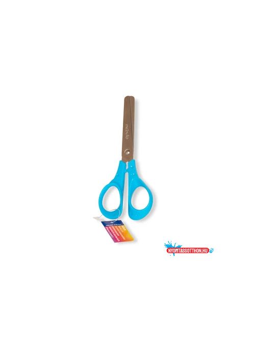 Olló 13,5cm, kerekített heggyel, ergonomikus, iskolai, Nebulo