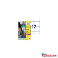   Etikett címke, 99,1 x42,3mm, ultra ellenálló 12 címke/ív, 10 ív/doboz, Avery fehér