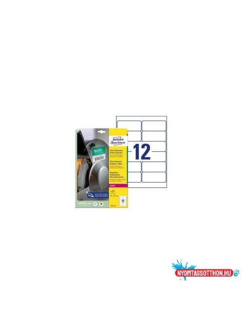 Etikett címke, 99,1 x42,3mm, ultra ellenálló 12 címke/ív, 10 ív/doboz, Avery fehér