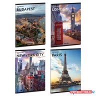 Füzet iskolai A4, 40lap, sima Ars Una CITYSCAPE 10db/csomag