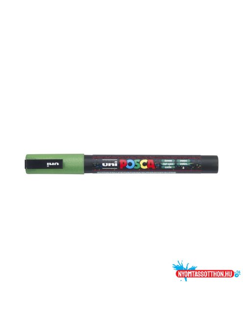 Dekormarker 0,9-1,3mm, Uni-Posca PC-3ML csillámló zöld