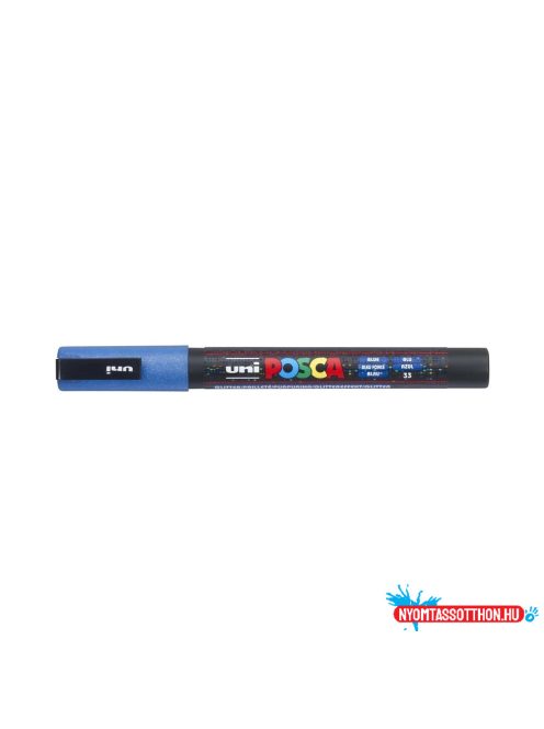 Dekormarker 0,9-1,3mm, Uni-Posca PC-3ML csillámló kék