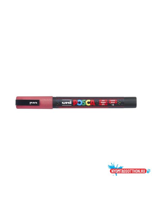 Dekormarker 0,9-1,3mm, Uni-Posca PC-3ML csillámló piros