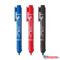   Alkoholos marker 1,3 mm, nyomógombos, Mckie Retractable Zebra  írásszín piros