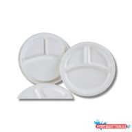   Papírtányér 3 részes 25,4 cm komposztálható cukornád 125 db/csomag natúr