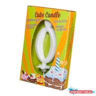 Számgyertya csomagolt 0 fehér