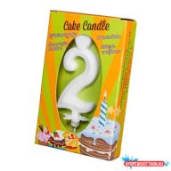 Számgyertya csomagolt 2 fehér