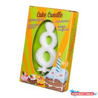 Számgyertya csomagolt 8 fehér