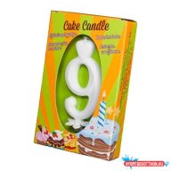 Számgyertya csomagolt 9 fehér